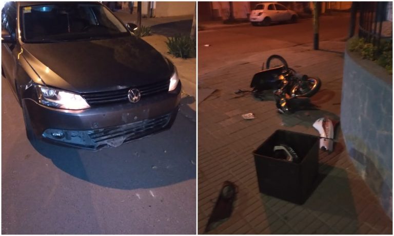 Laboulaye: violento choque entre una motocicleta y un automóvil cuyo conductor estaba ebrio
